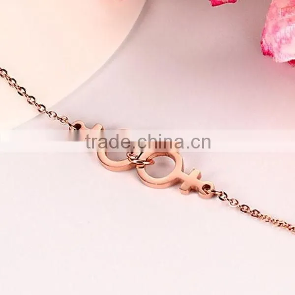 Stainless Steel Jewelry Rose Gold Plated Fashion Bracelet