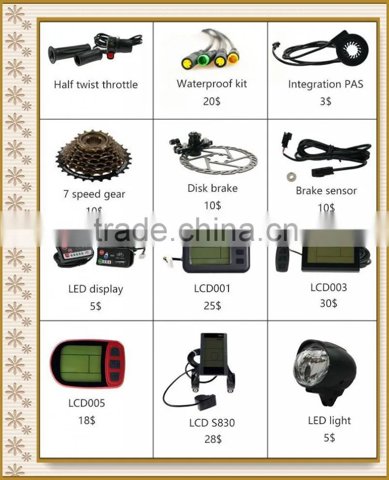 48v 1000w electric bicycle ebike conversion dc hub motor kit
