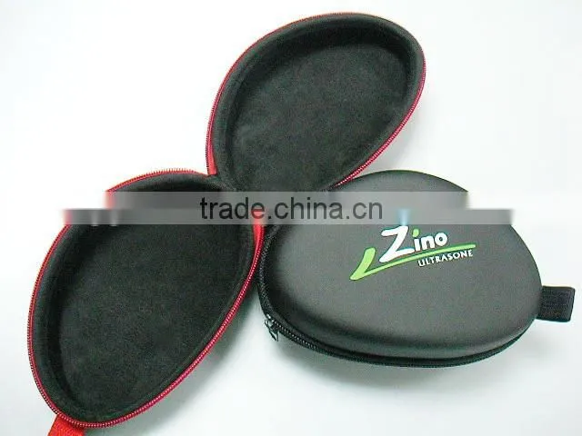 (Black and Hot) mesh Style with Zipper Enclosure Handsfree Headset Earphone HARD EVA bag