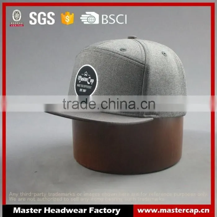 Custom 100% cotton twill 7-panel snapback cap with embroidery logo