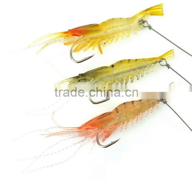 New product 3.4" 8.65cm 5.41g 6 pcs soft shrimp lures tackle carp fishing bait.