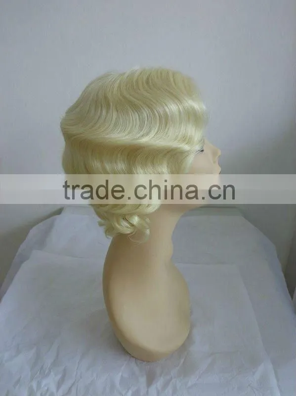 Hot-selling Full Lace Short Blonde Synthetic Jewish Wig