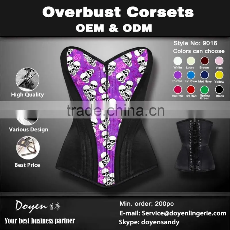2015 best quality steel boning underbust corset waist training