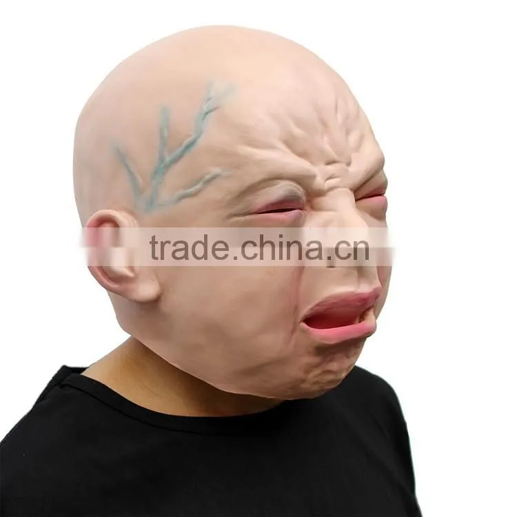carnival party Educational Accessory sad Rubber Latex Realistic crying baby mask