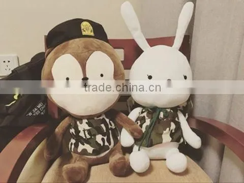 2016 fashion new fox rabbit with military uniform toy Descendants of the sun dolls