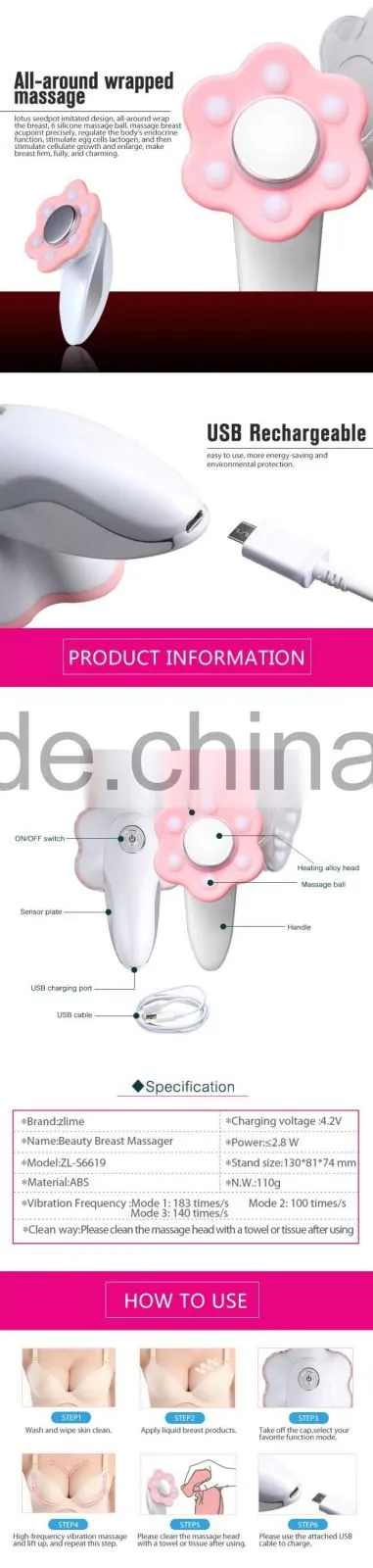 breast enlargement instruments for breast massager