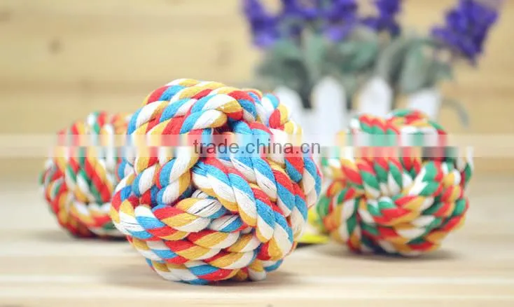 wholesales colorful 8cm cotton rope pet ball,pet toys