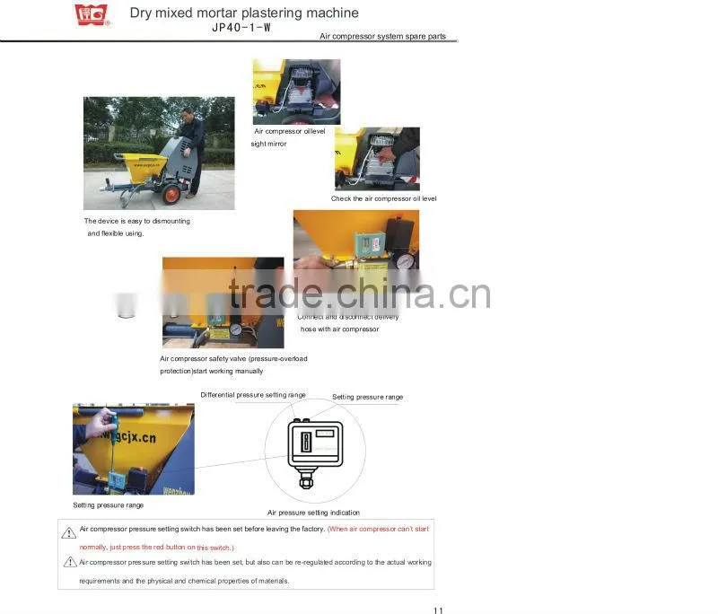 CE, ISO9001:2008, JP40-I 240v wall plastering machine for sale
