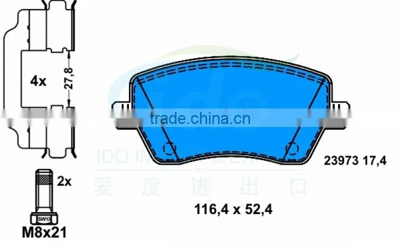 semi-metallic disc brake pad for Renault / Logan 7701208422 41060012R 410608481R
