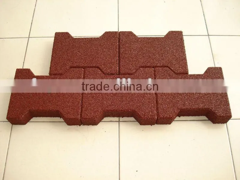 red face dog-bone pavers rubber bricks 43mm