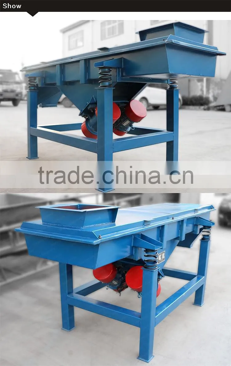 Greater capacity linear vibration screen for different mesh size wood plastic composites (WPC)