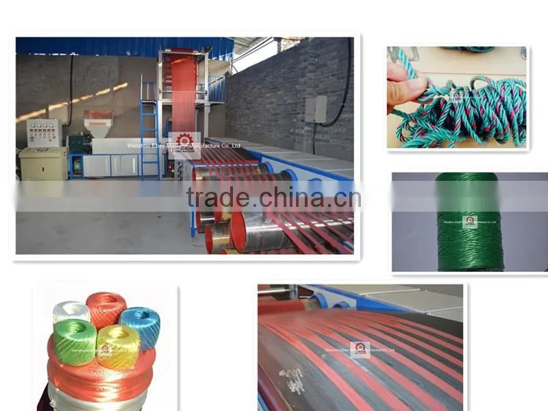 Pp Flat Yarn Extruder Rope Twisting Line Split Film Machine