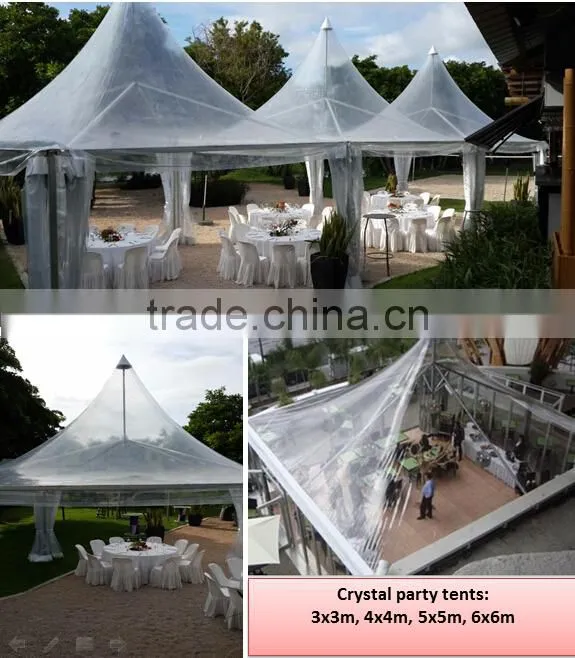 Clear roof and sides 6x6m transparent canopy tents for evening party