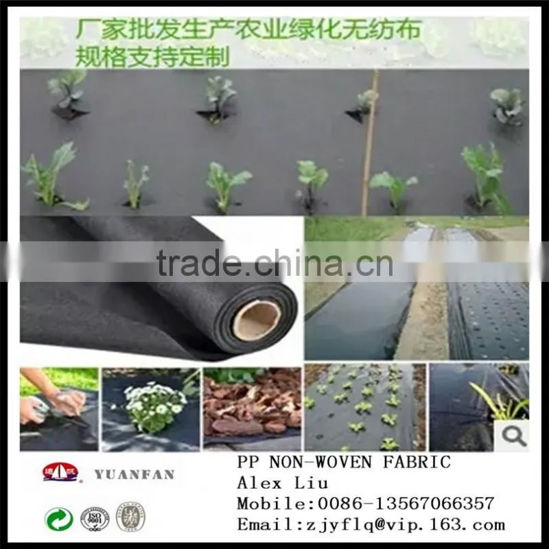 Black 100% PP non woven fabric used for agricultural gardening fabricl weed mat
