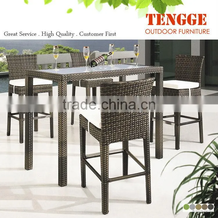 4 seater brown mix wicker outdoor bar furniture sets