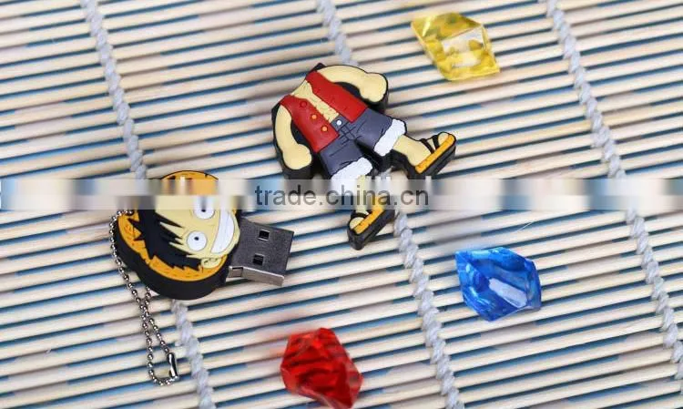 One Piece pvc cartoon mini usb flash drive shell