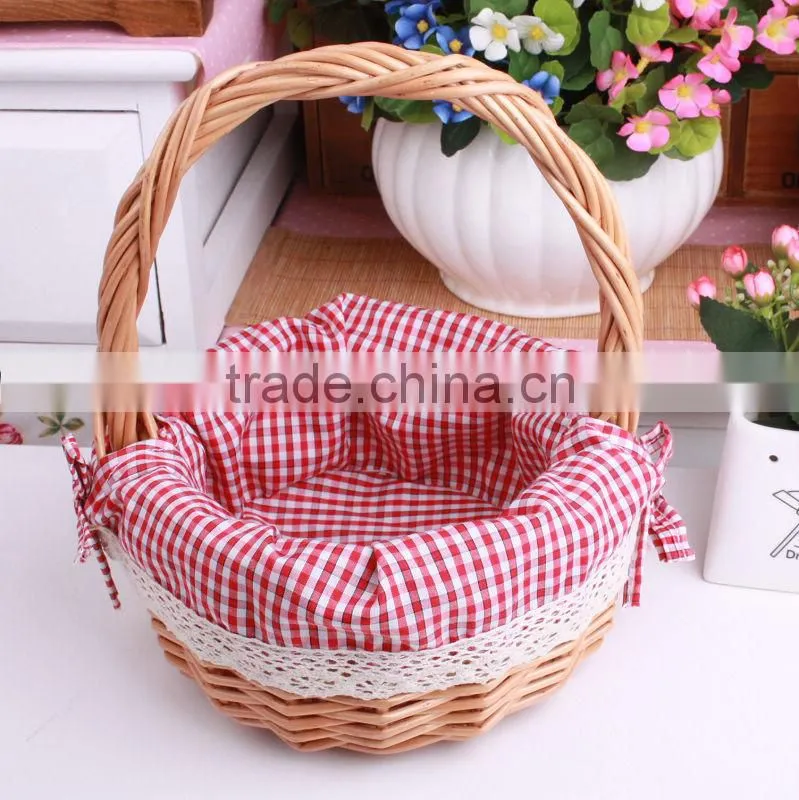 Hotsale small cheap lined willow wicker shopping basket wicker storage basket