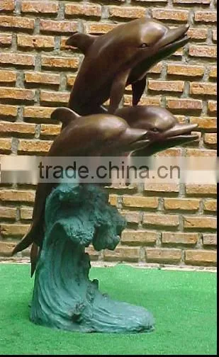 Bronze Dolphin Statue Pool