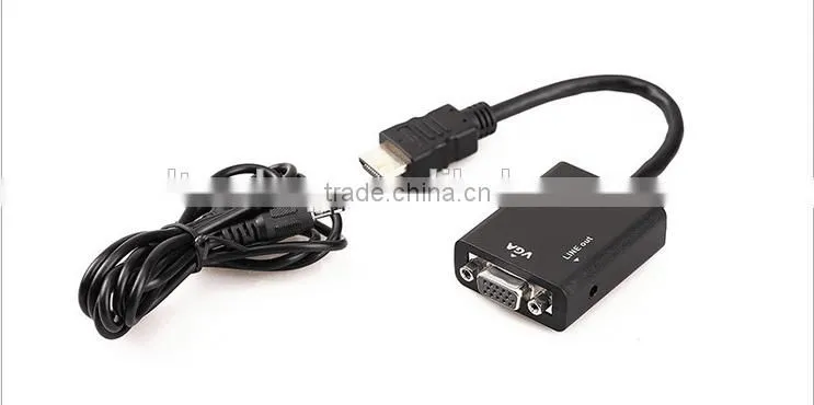 High Quality Hot Sale HD MI To VGA Converter With Audio Convex Head VGA Audio Converter Adapter Cable