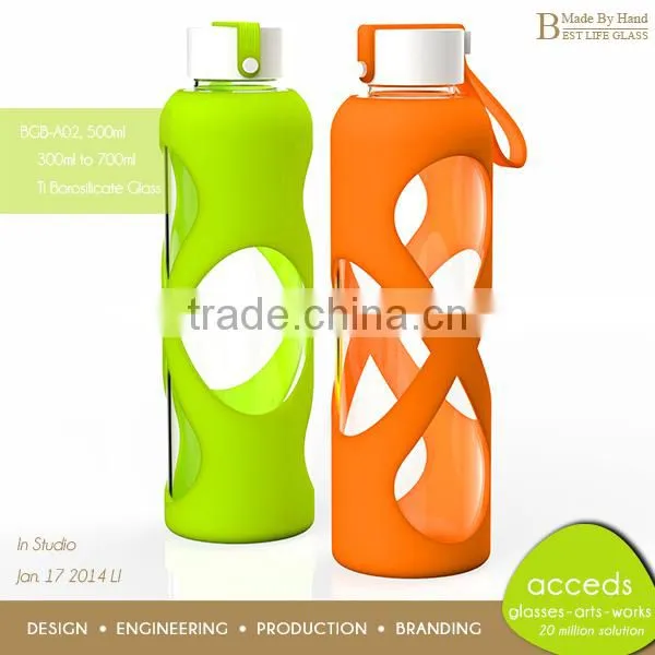 Stylish Pyrex Glass Superior Quality Unique Gym Water Bottle