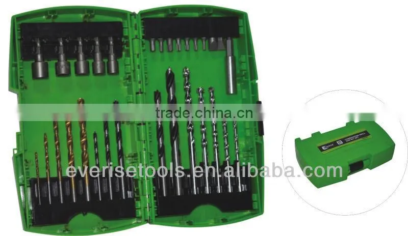 30pcs combination drill bit set in plastic case