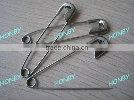 French coilless stainless steel safety pin in U shape