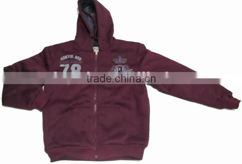 Men's fleece hoody jacket with fur