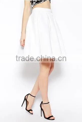 Solid High Waist Ruffled Mini Skirt