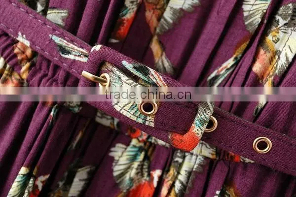 HD-D124 elegant fashion floral women dress/casual ladies dress