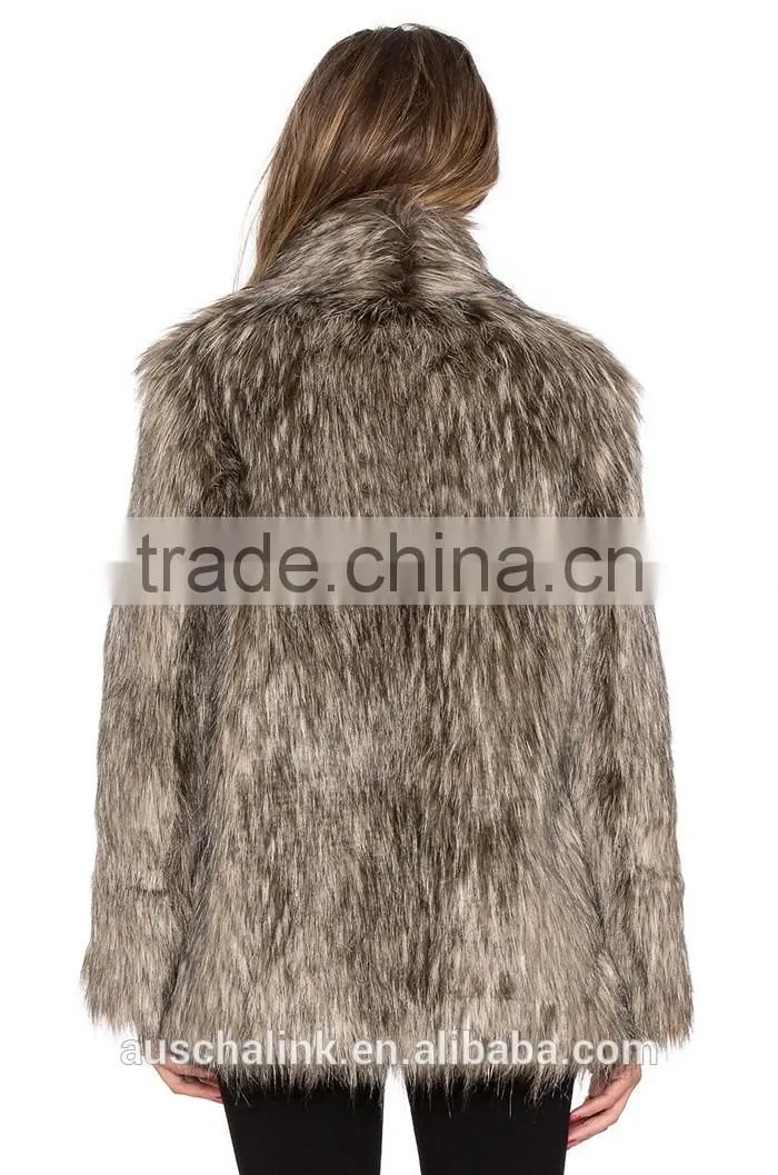 hot sale women cheap fashion pattern faux fur coats made in china