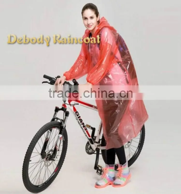 Waterproof portable kids PVC raincoat/rain poncho with hood and print