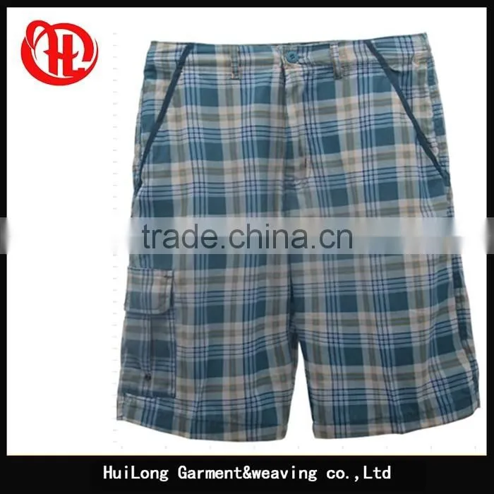 men's cheap short pants stocklots plaid printed shorts
