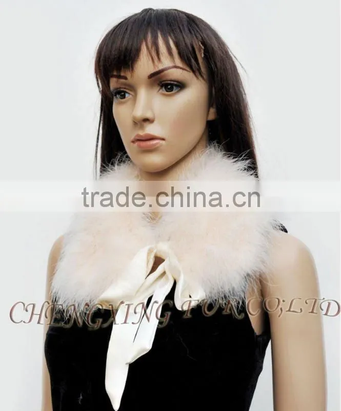 CX-A-46B Wholesale Cheap Woman Feather Turkey Fur Detachable Fur Collars