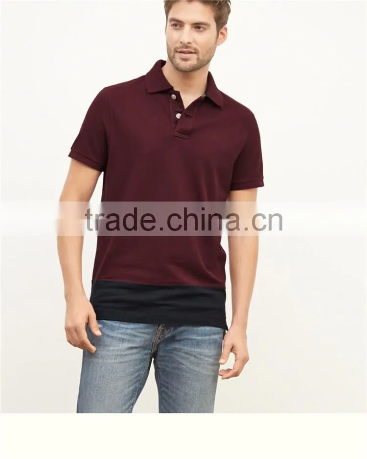 Fashion mens two color pique polo shirt men's cotton polo shirts
