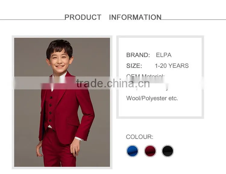 ELPA Wholesale High Quality Handsome Designer 3 Piece Suits for boys