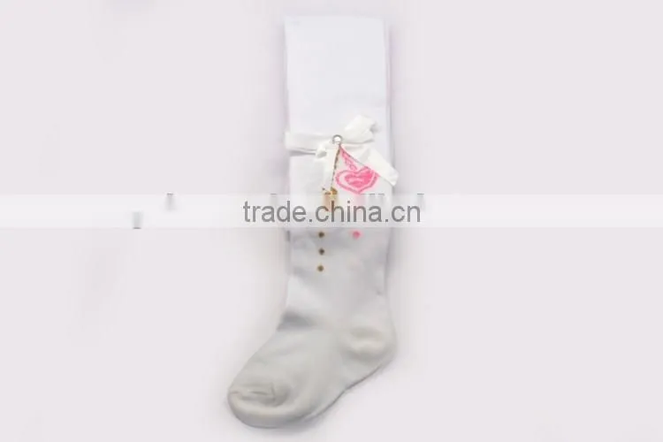 Bowknot heart printed young girls tights