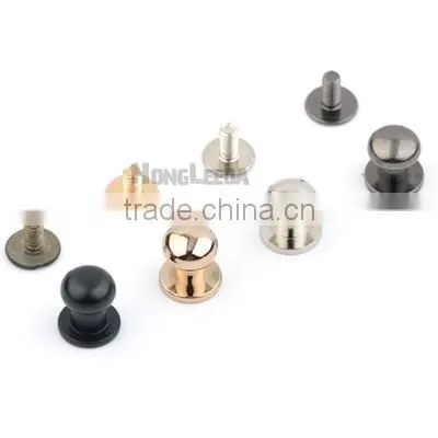 8*9*10mm big metal brass screw rivets knob leather craft stud rivets watchband belt round silver/black/gold ZD-014