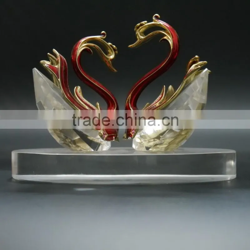 Fashion Crystal Couple Swan For Wedding Decoration & Gifts