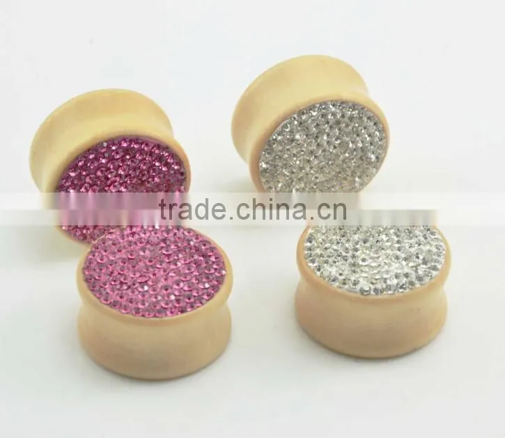 wooden ear plug /ear expander/ear flesh tunnel body jewelry WD016