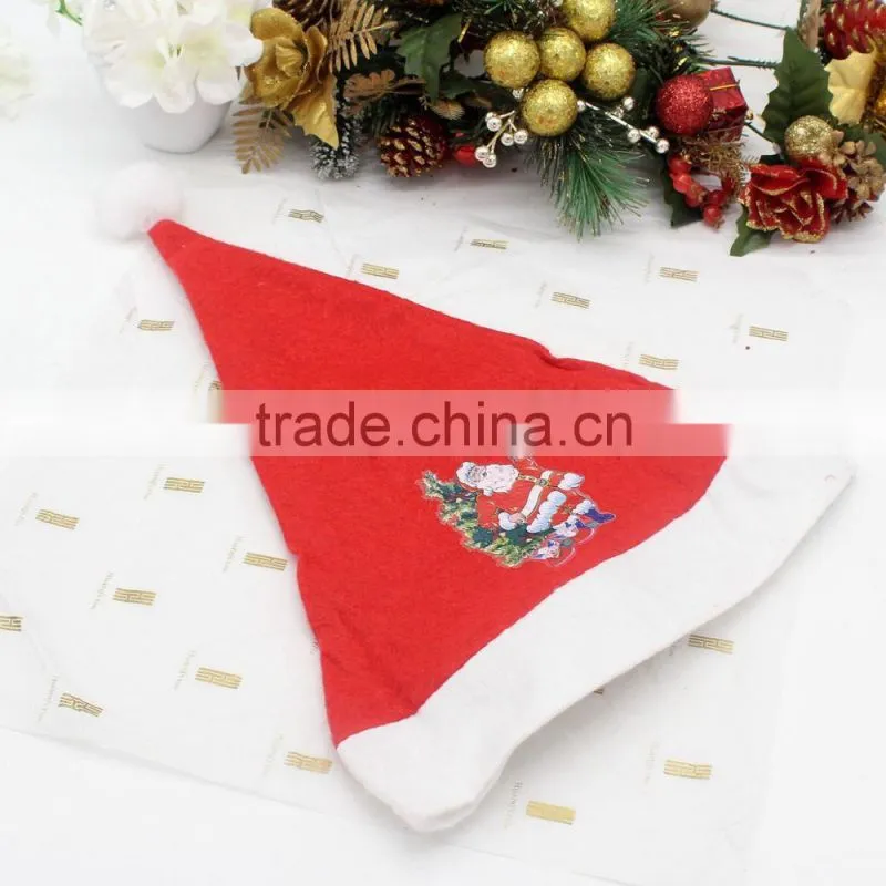 Wholesale Customized logo Embroidered Merry Christmas Hat Santa Claus Hat Decoration