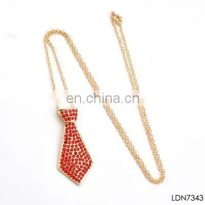 Hot style crystal necktie pendant necklace