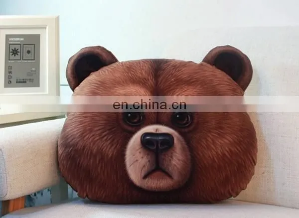 Fashion 3D printing decorative throw sofa cushion cheap cute soft plush animal shaped pillow