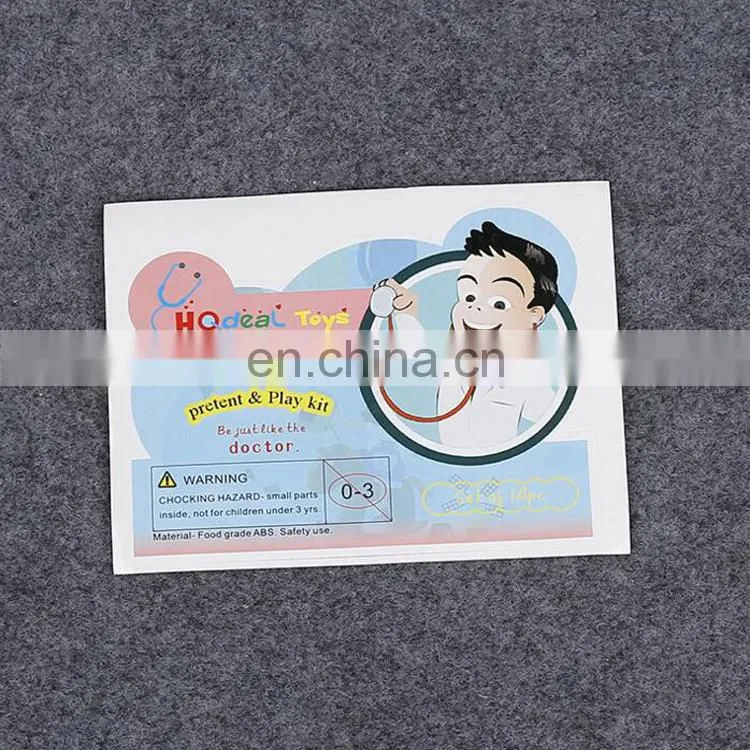 Wholesale customized colorful printing piece cut paper self adhesive stickers for hospital medical label