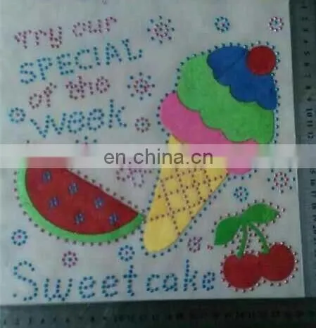 Cute Rhinestone Chenille Hot Fix Motif Embroidered Patches