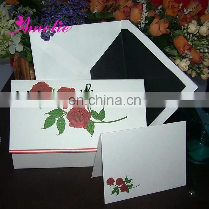A018 New Arrival Rose Flower Design wedding invitation cards models