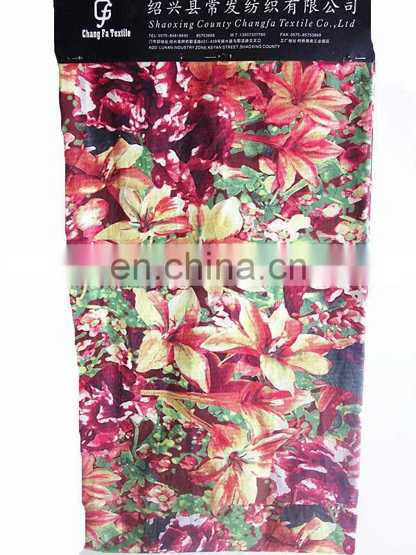 Printed Polyester/Cotton Fabric Spandex Jersey For Apparel