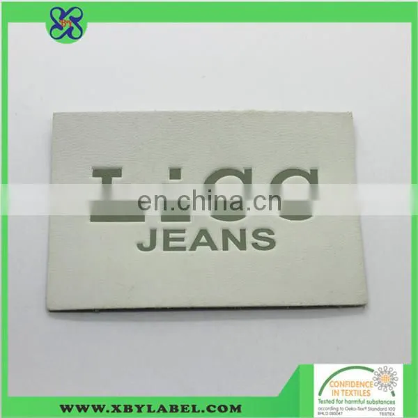 Custom Jeans label Genuine Pu patch garment Leather Labels