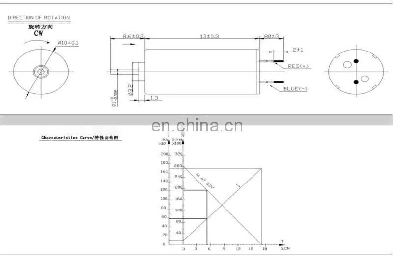 CL-1013 Coreless DC Motor with low noise and high torque for door and wipper