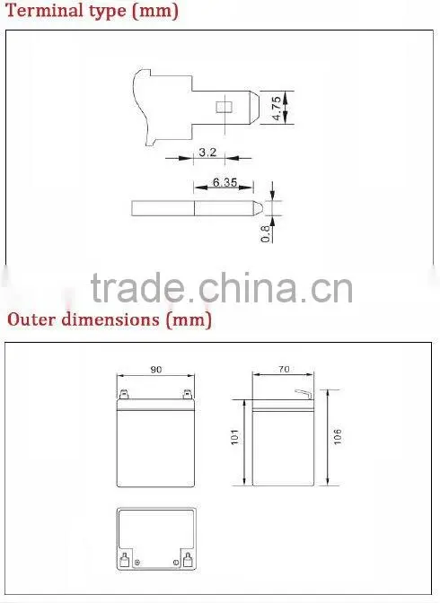 lead acid Sealed Storage Battery 12V 4Ah