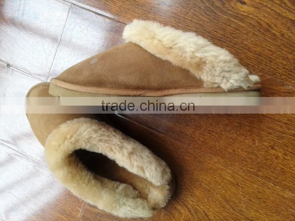 Women's Backless Sheepskin Slippers